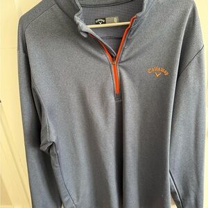 Callaway Blue Quarter-Zip with Orange Trim